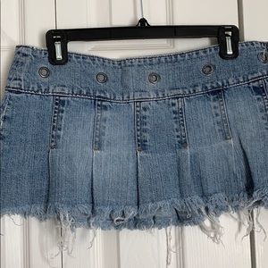 Abercrombie Kids Pleated Denim Mini Skirt